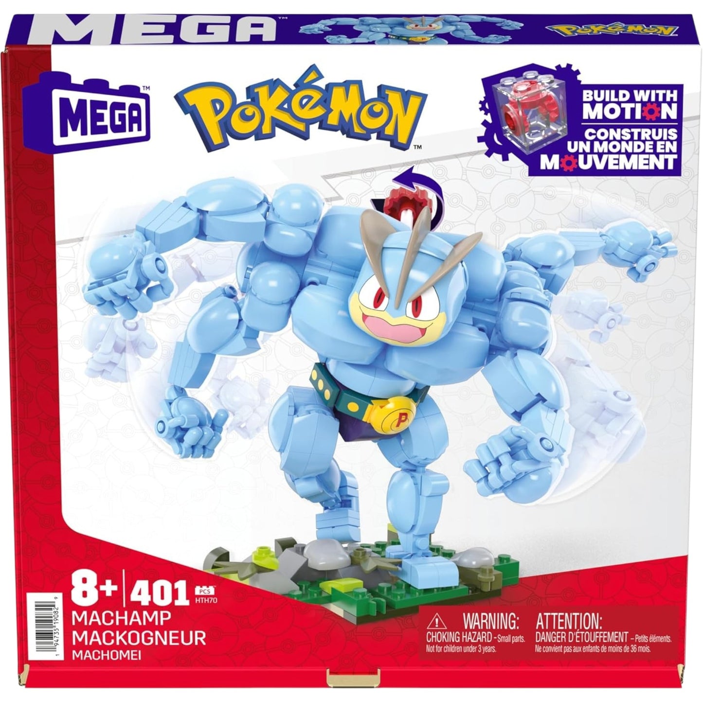 MEGA Pokémon Machamp Building Set 401 Pieces – Poseable Motion Figure Toy HTH70