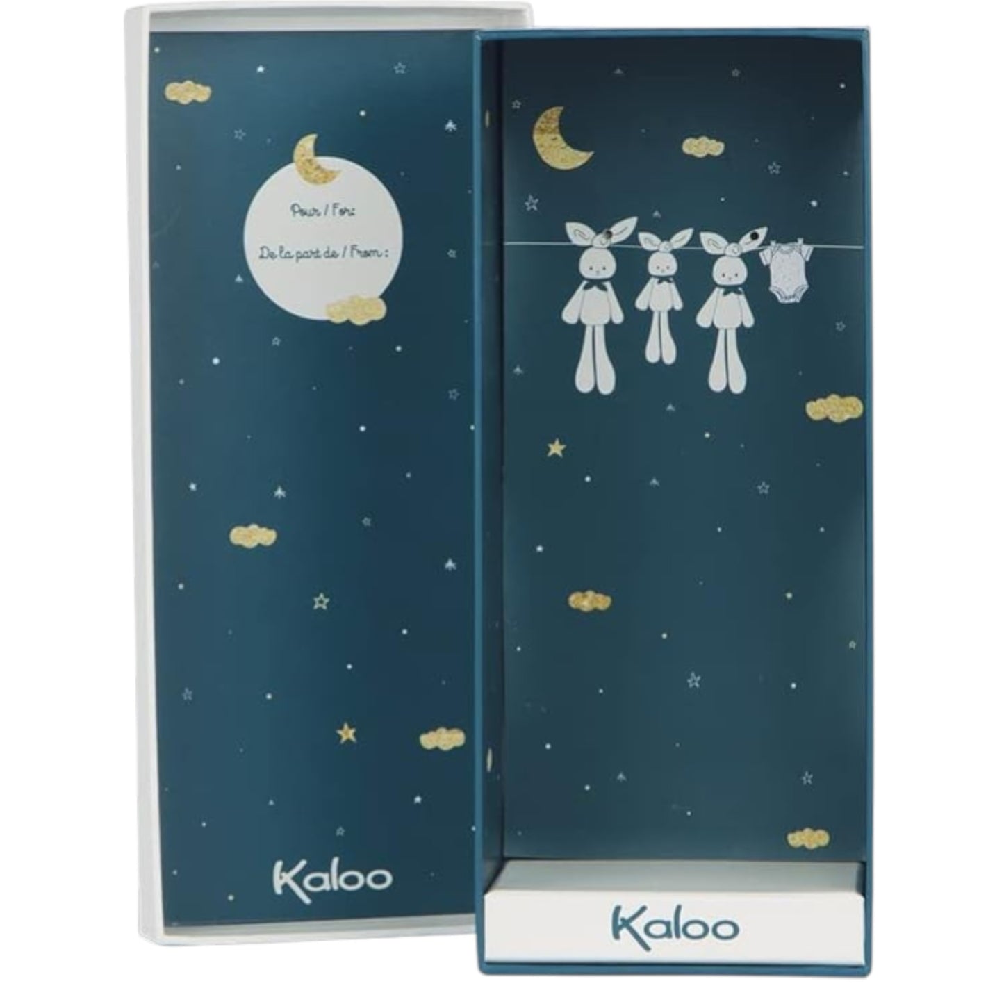 Kaloo Lapinoo Blue Rabbit Baby Comforter Plush Toy 25cm – Ultra Soft Baby Gift Box