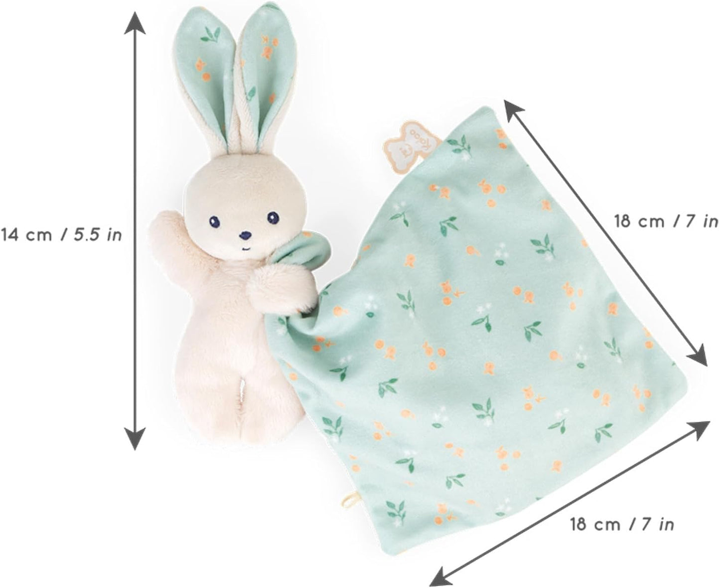 Kaloo Citrus Bouquet Rabbit Comforter 18cm – Baby Soft Toy Security Blanket – Ultra Soft Gift Box K972001