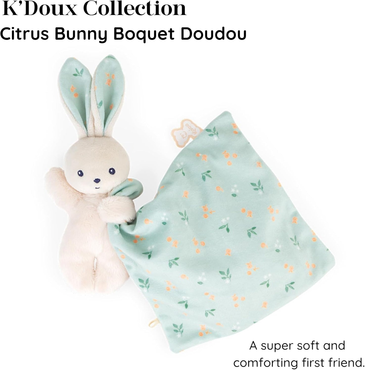 Kaloo Citrus Bouquet Rabbit Comforter 18cm – Baby Soft Toy Security Blanket – Ultra Soft Gift Box K972001