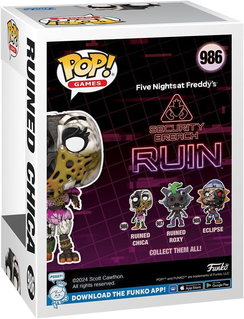 Funko Pop! FNAF RUIN Chica the Chicken Vinyl Figure – Five Nights at Freddy’s Collectible Toy – Official Merchandise Gift for Fans & Collectors