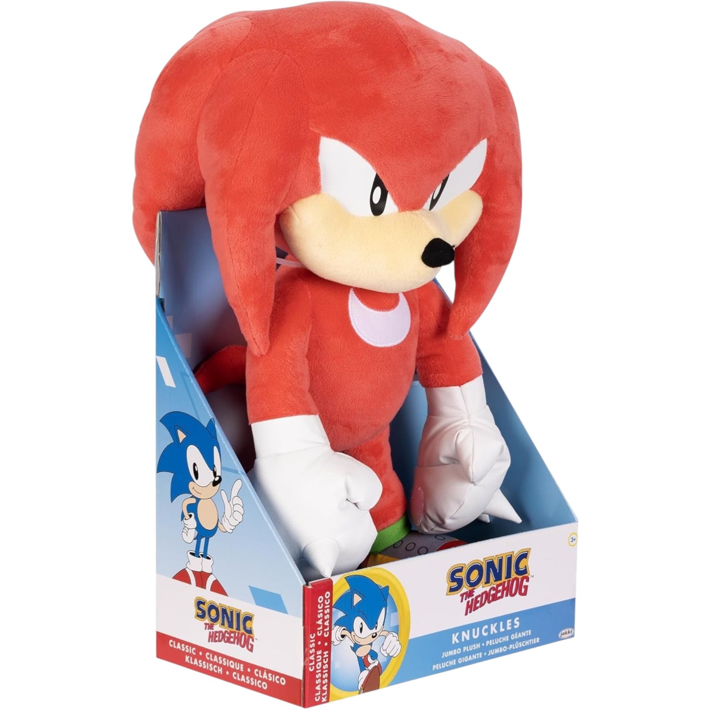 Sonic The Hedgehog Knuckles Jumbo Plush Toy – 18” Soft Collectible Plush | Jakks Pacific