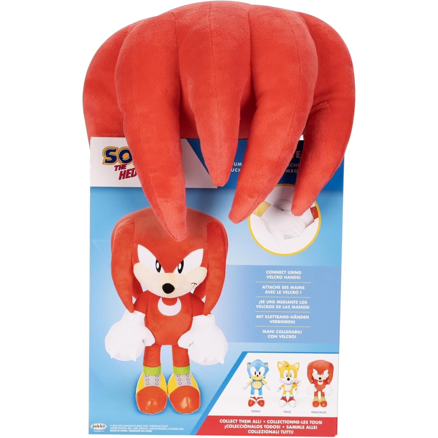 Sonic The Hedgehog Knuckles Jumbo Plush Toy – 18” Soft Collectible Plush | Jakks Pacific