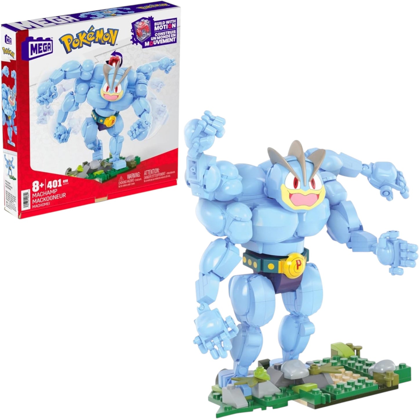 MEGA Pokémon Machamp Building Set 401 Pieces – Poseable Motion Figure Toy HTH70