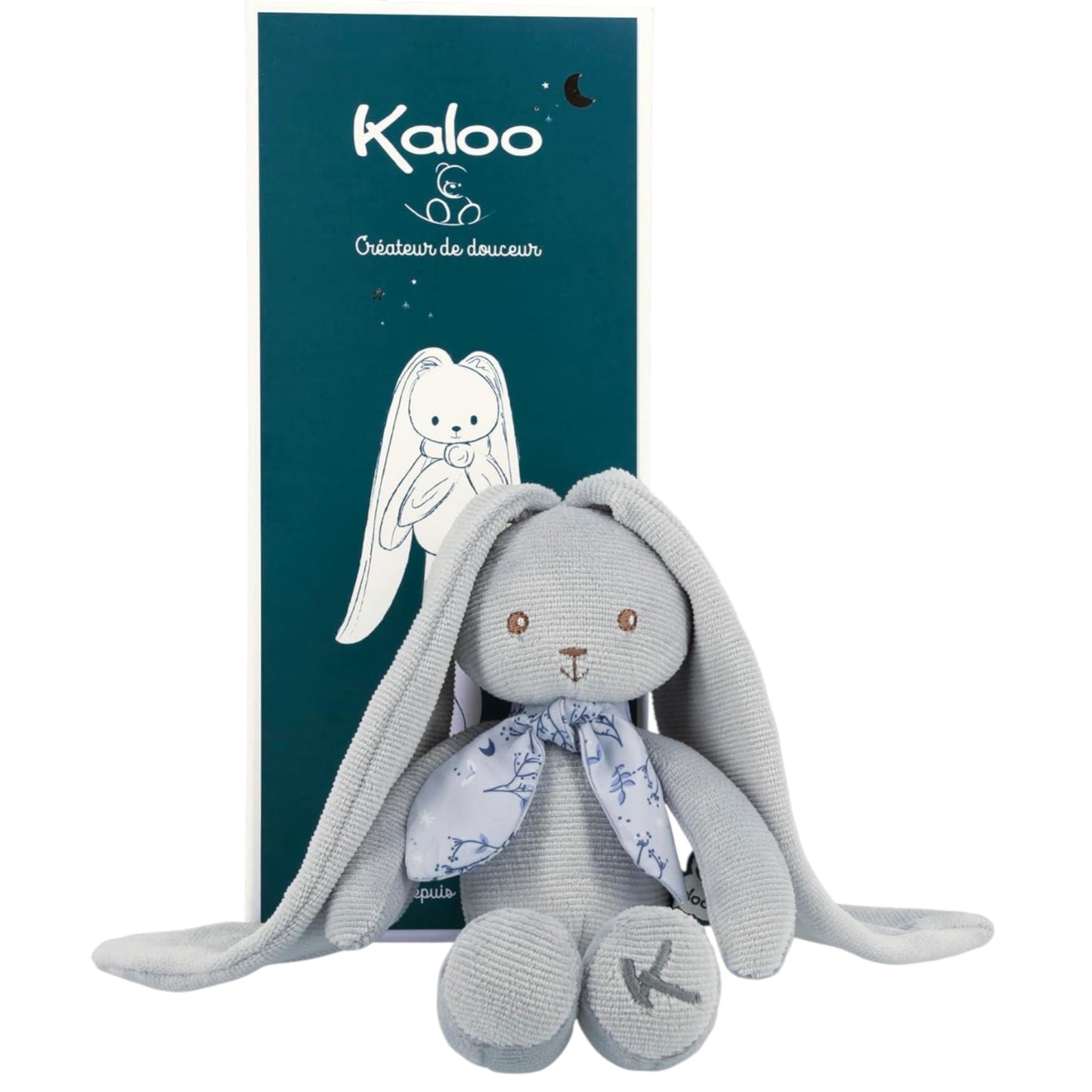 Kaloo Lapinoo Blue Rabbit Baby Comforter Plush Toy 25cm – Ultra Soft Baby Gift Box