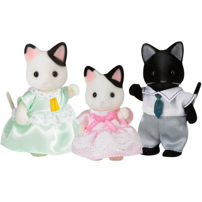 Sylvanian Families 5306 Tuxedo Cat Family Set of 3 Figures Dollhouse Playset