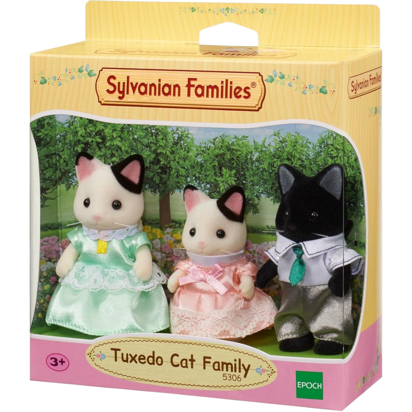 Sylvanian Families 5306 Tuxedo Cat Family Set of 3 Figures Dollhouse Playset